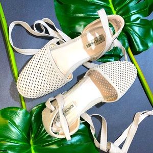 Grey Espadrille Flat w/ Ankle Wraps